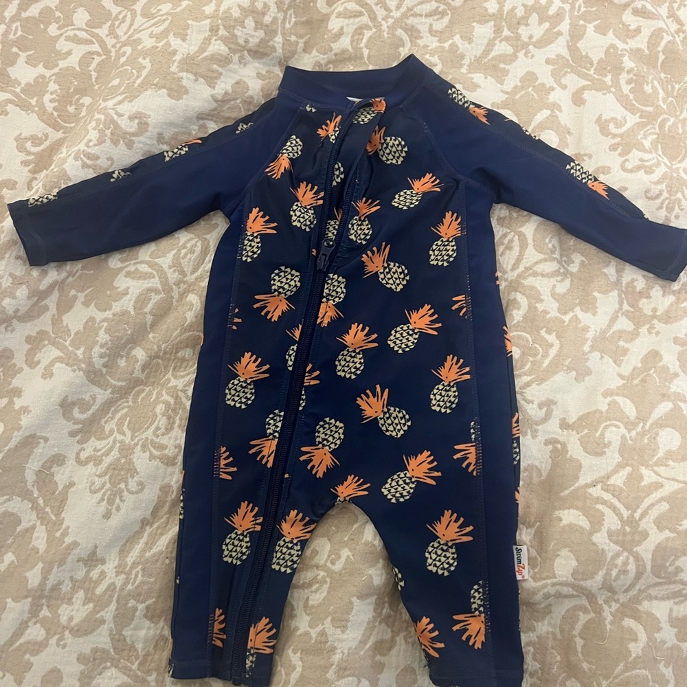 Swim Zip 0-6 month UPF 50 Long Sleeve Swimsuit